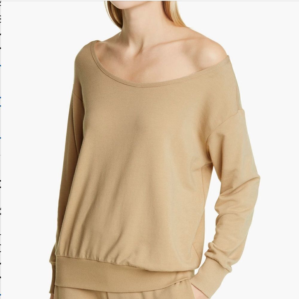 L’AGENCE Kimora One Shoulder Camel Colored Top size medium brand new in bag
